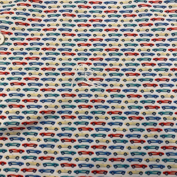 Rhoback Performance Polo All Over Print Mens Medium Golf White Sports Cars - Picture 5 of 9